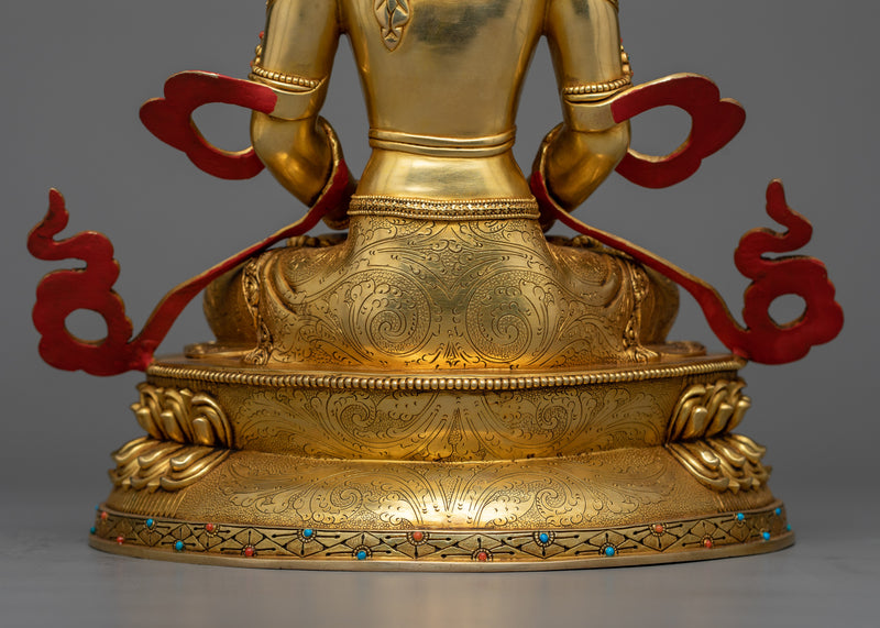 Eternal Bodhisattva Amitayus Sculpture | Fountain of Limitless Life