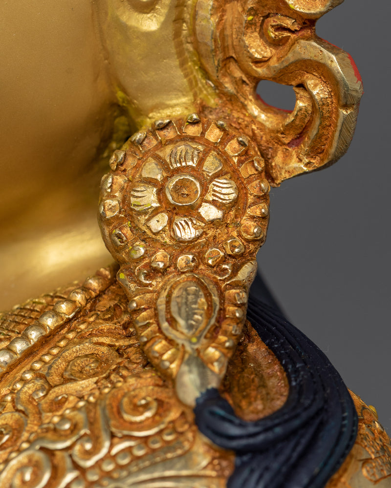 Rinpoche Padmasambhava Gold-Gilded Sculpture | Nepalese Artwork