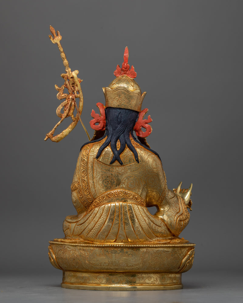 Rinpoche Padmasambhava Gold-Gilded Sculpture | Nepalese Artwork