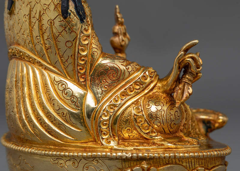 The Born From Lotus Guru Statue | Gold Gilded Sculpture of Padmasambhava