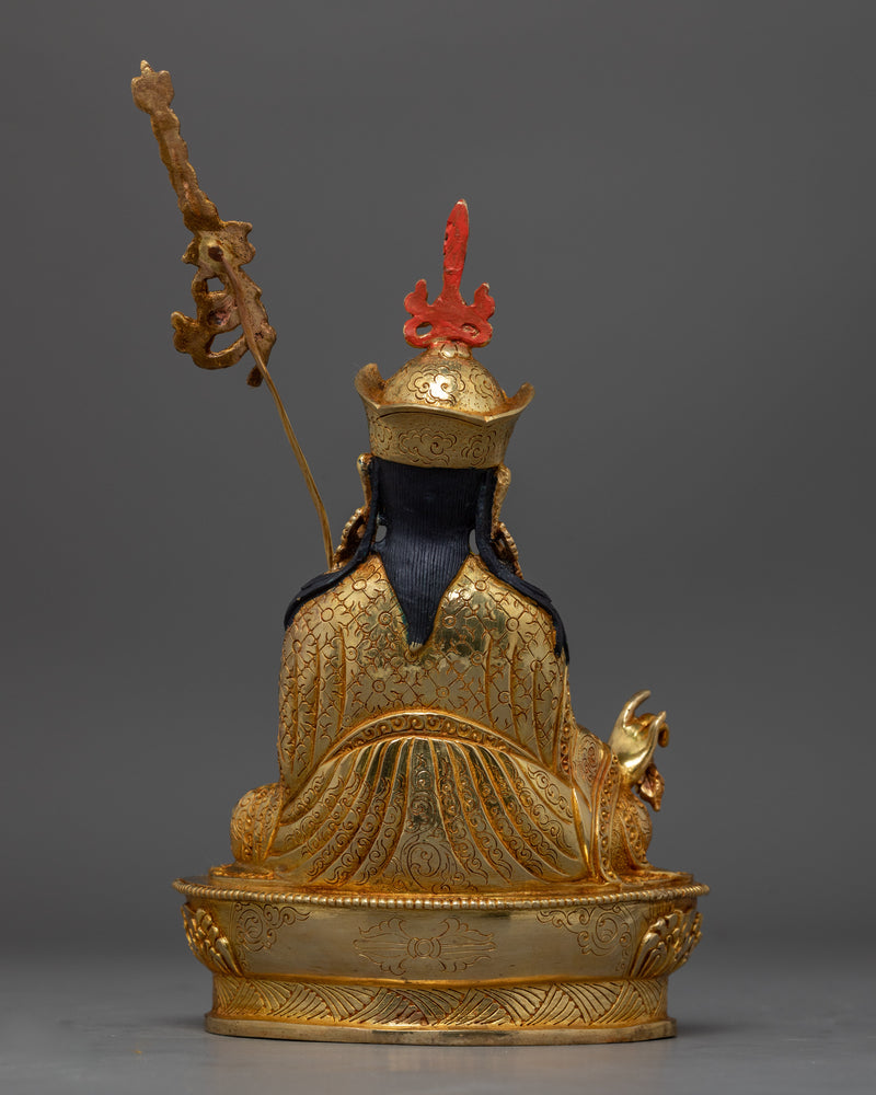 The Born From Lotus Guru Statue | Gold Gilded Sculpture of Padmasambhava