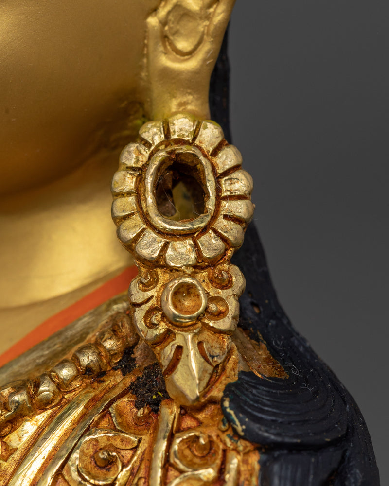 The Born From Lotus Guru Statue | Gold Gilded Sculpture of Padmasambhava