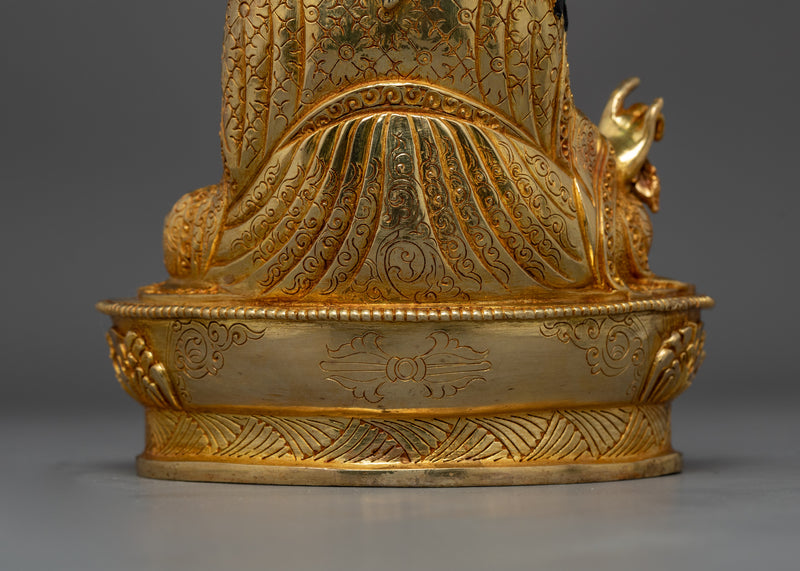 The Born From Lotus Guru Statue | Gold Gilded Sculpture of Padmasambhava
