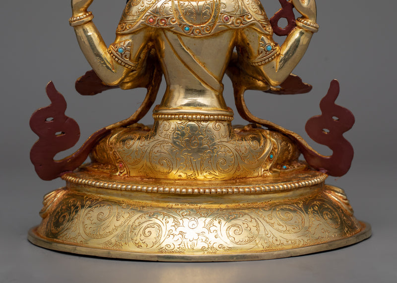 4-Armed Lokeshvara Sculpture | Beacon of Infinite Compassion