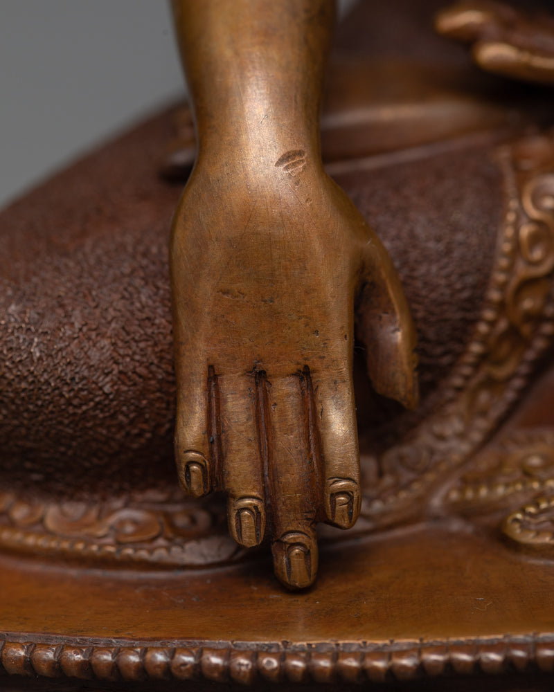 The Three Buddhas Oxidized Copper Sculptures | Harmony of Enlightenment