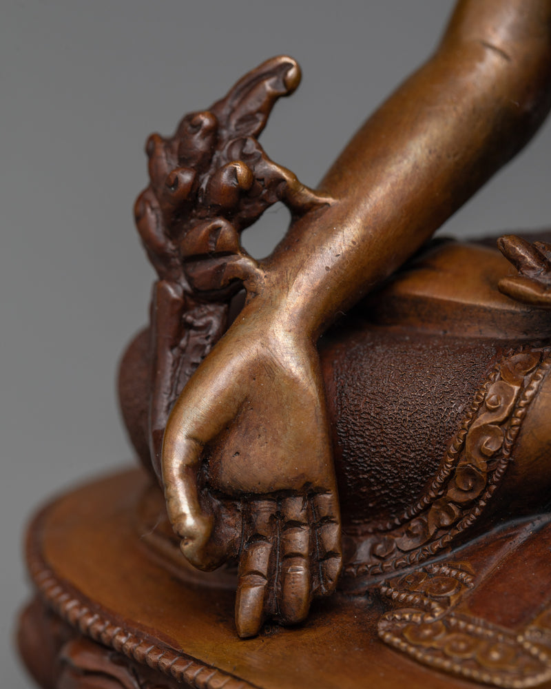 The Three Buddhas Oxidized Copper Sculptures | Harmony of Enlightenment