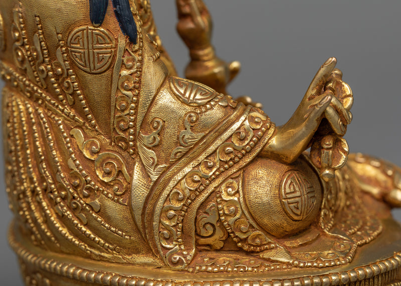 Guru Padmasambhava Gold-Gilded Sculpture | Divine Illumination