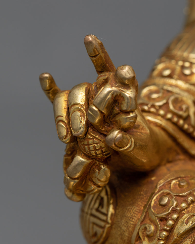 Guru Padmasambhava Gold-Gilded Sculpture | Divine Illumination