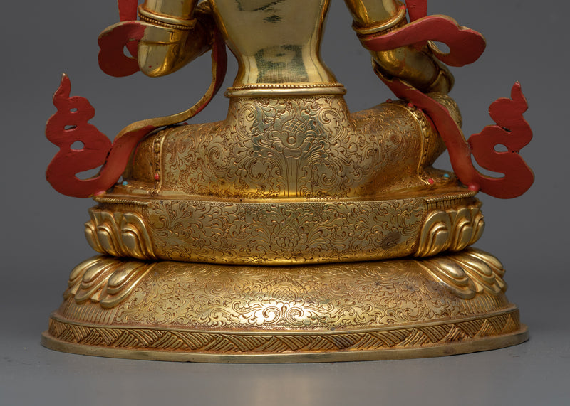 Mother Green Tara in Gold Gilt Sculpture | Luminous Compassion