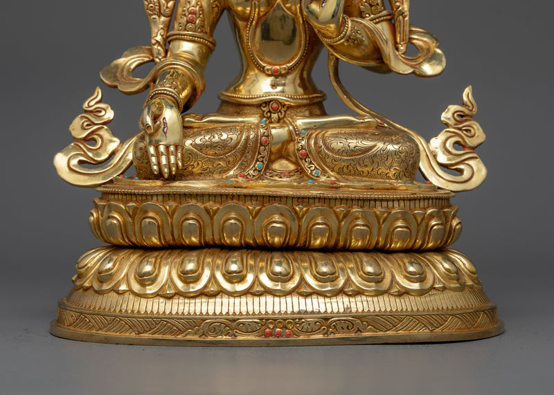 Mother White Tara Gilt Sculpture | Beacon of Healing and Serenity