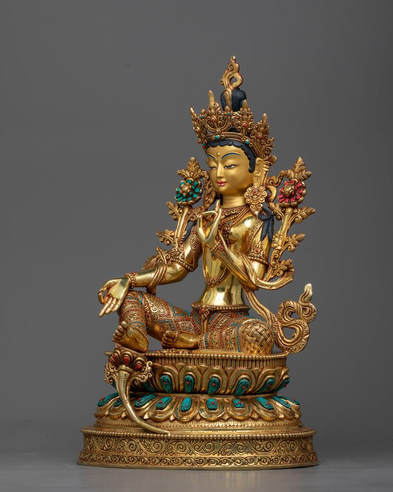 Statue of mother green-tara