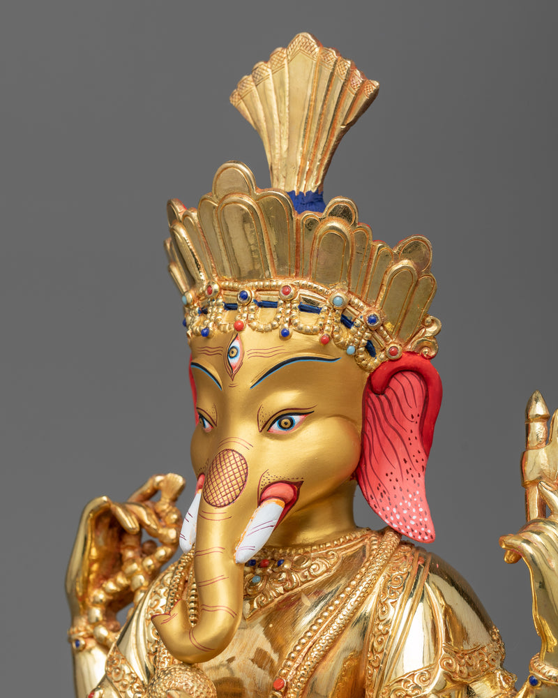 ganesha gilt statue