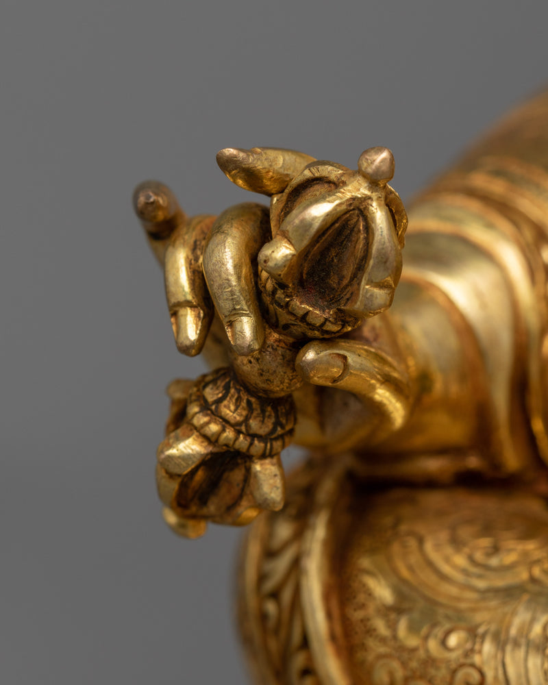 Guru Rinpoche with Trisong Detsen &amp; Santaraksita | Sacred Trinity in 24K Gold Gilded