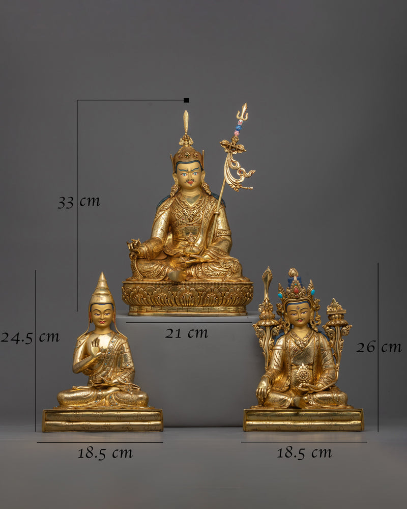 Guru Rinpoche With Trisong Detsen & Santaraksita