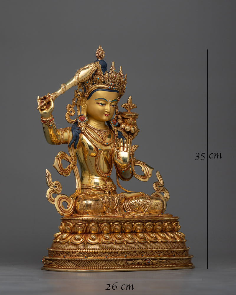 manjushri-bodhisattva copper sculpture