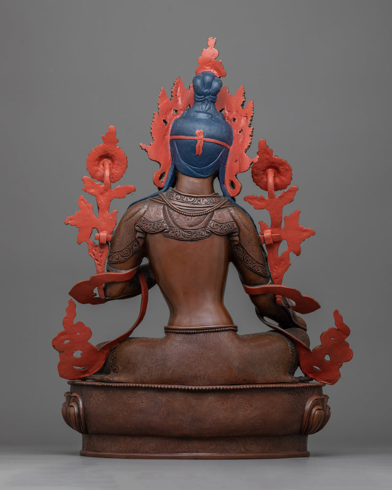 Mother Arya Green Tara Sculpture in Oxidized Elegance | Sanctuary of Swift Compassion