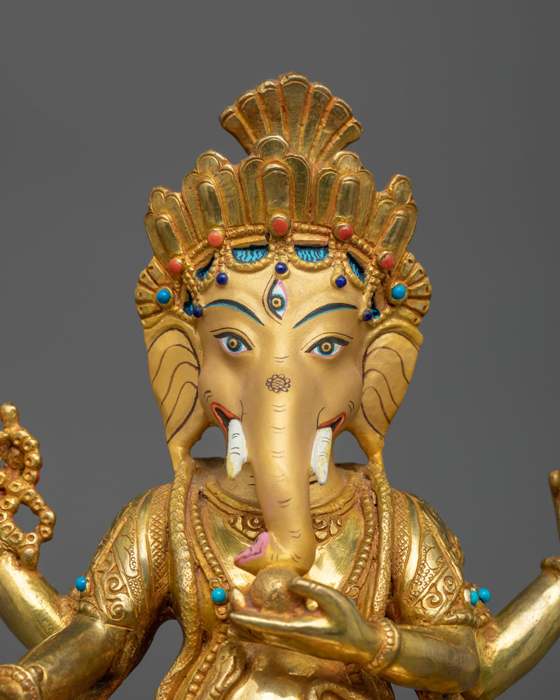 9 Inch Ganesh Statue | Handmade elephant-headed Ganapati Sculpture