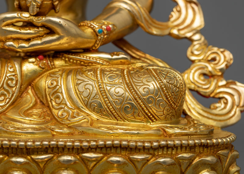 Amitayus Longevity Deity Statue in 24K Gold | Elixir of Life