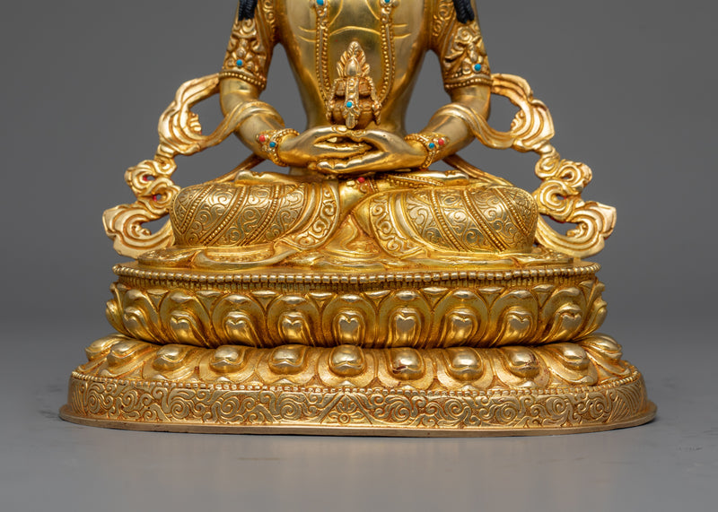 Amitayus Longevity Deity Statue in 24K Gold | Elixir of Life