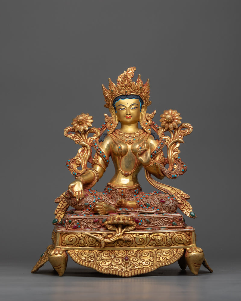 green-tara-beautiful-statue with nature touch