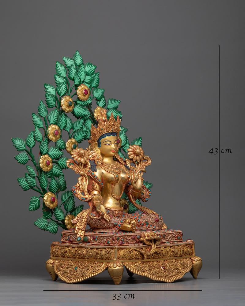 green-tara-beautiful-statue with nature touch