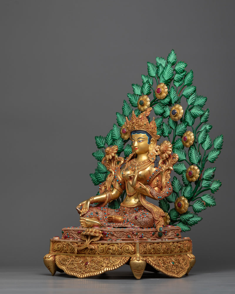 green-tara-beautiful-statue with nature touch