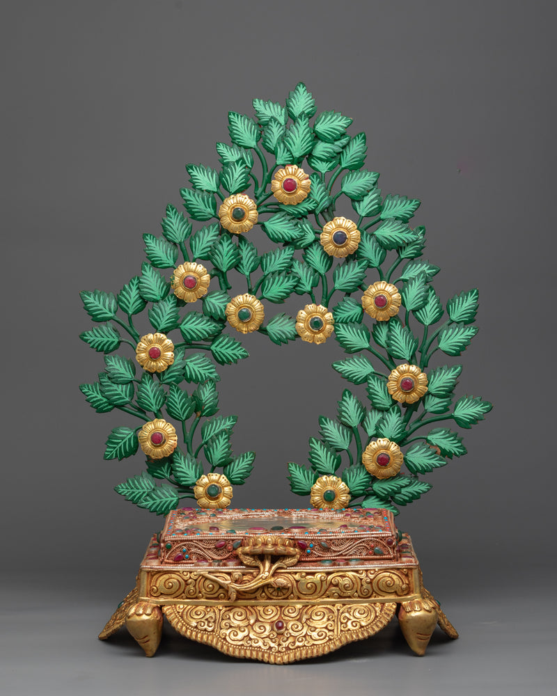 Green Tara Beautiful Statue with Verdant Halo | Nature's Embrace with Mother Tara