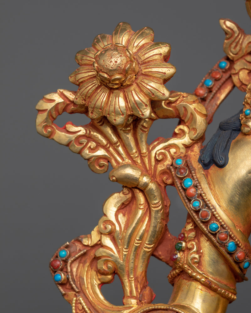 Green Tara Beautiful Statue with Verdant Halo | Nature's Embrace with Mother Tara