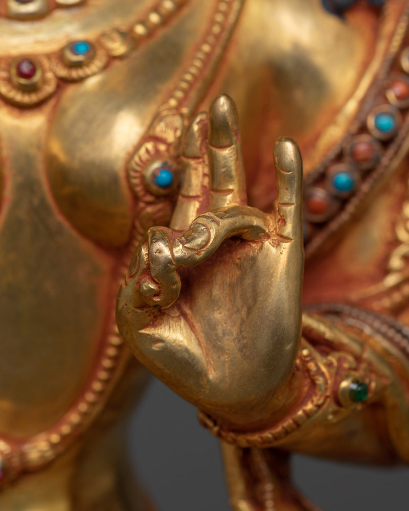 Green Tara Beautiful Statue with Verdant Halo | Nature's Embrace with Mother Tara