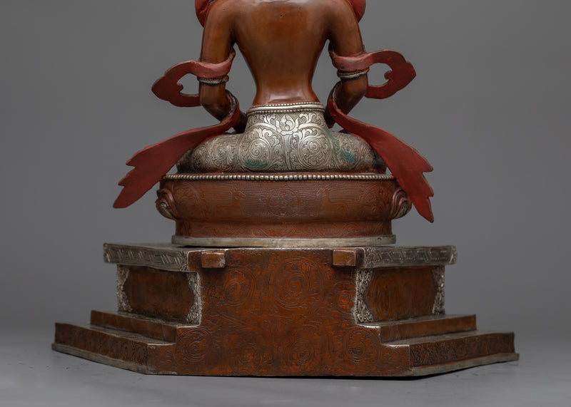 Amitayus Statue on Grand Throne | Elixir of Life in Vajrayana Buddhism
