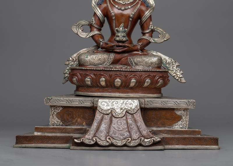Amitayus Statue on Grand Throne | Elixir of Life in Vajrayana Buddhism