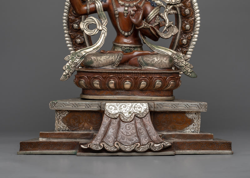 Manjushri Seated on Grand Throne Statue | Himalayan Buddhist Artwork