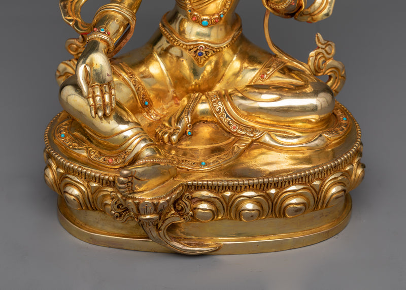 Twenty-One Tara Sculpture Set in Golden Radiance | The Sacred Assembly