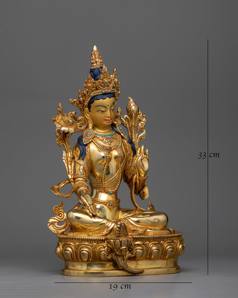 Twenty-One Tara Sculpture Set in Golden Radiance | The Sacred Assembly