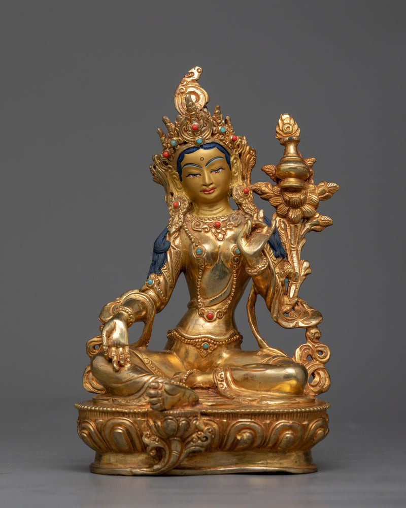 Twenty-One Tara Sculpture Set in Golden Radiance | The Sacred Assembly