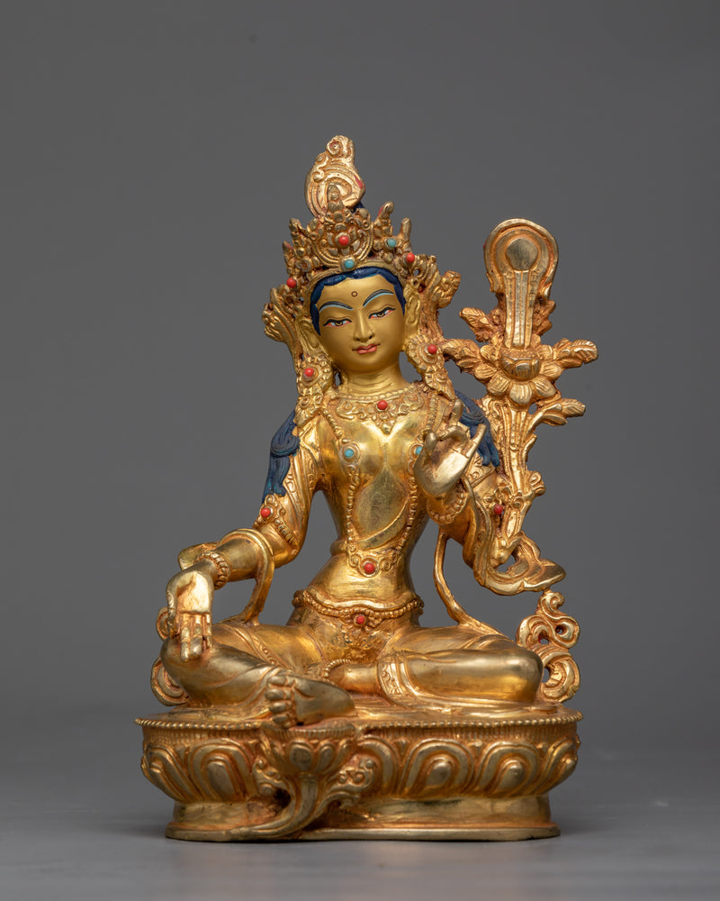 Twenty-One Tara Sculpture Set in Golden Radiance | The Sacred Assembly