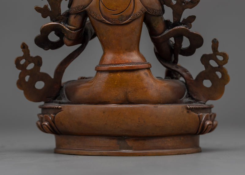 The Bodhisattva White Tara Sculpture in Oxidized Grace | Sanctuary of Serenity