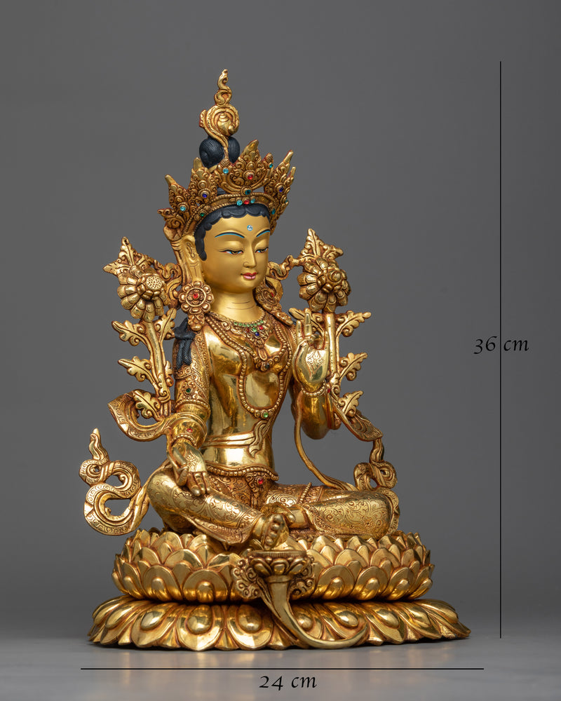 buddhism-green-tara-statue
