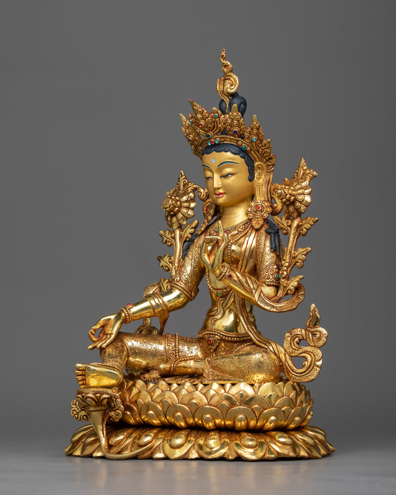 buddhism-green-tara-statue