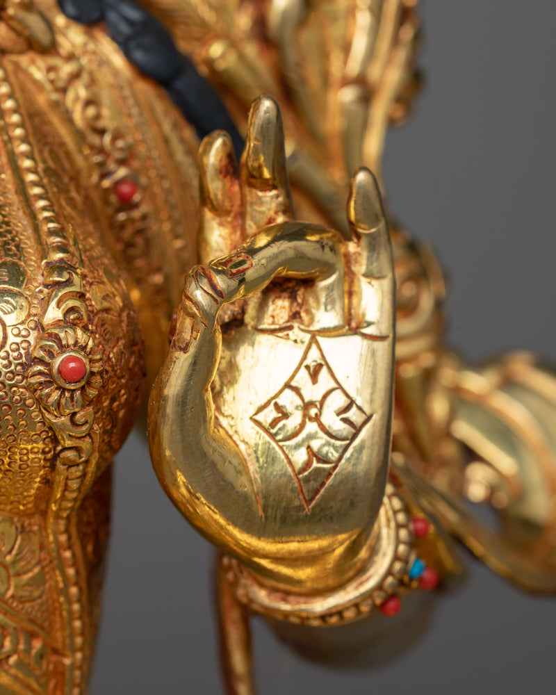 The Deity Green Tara Statue in 24K Gold | Essence of Compassion