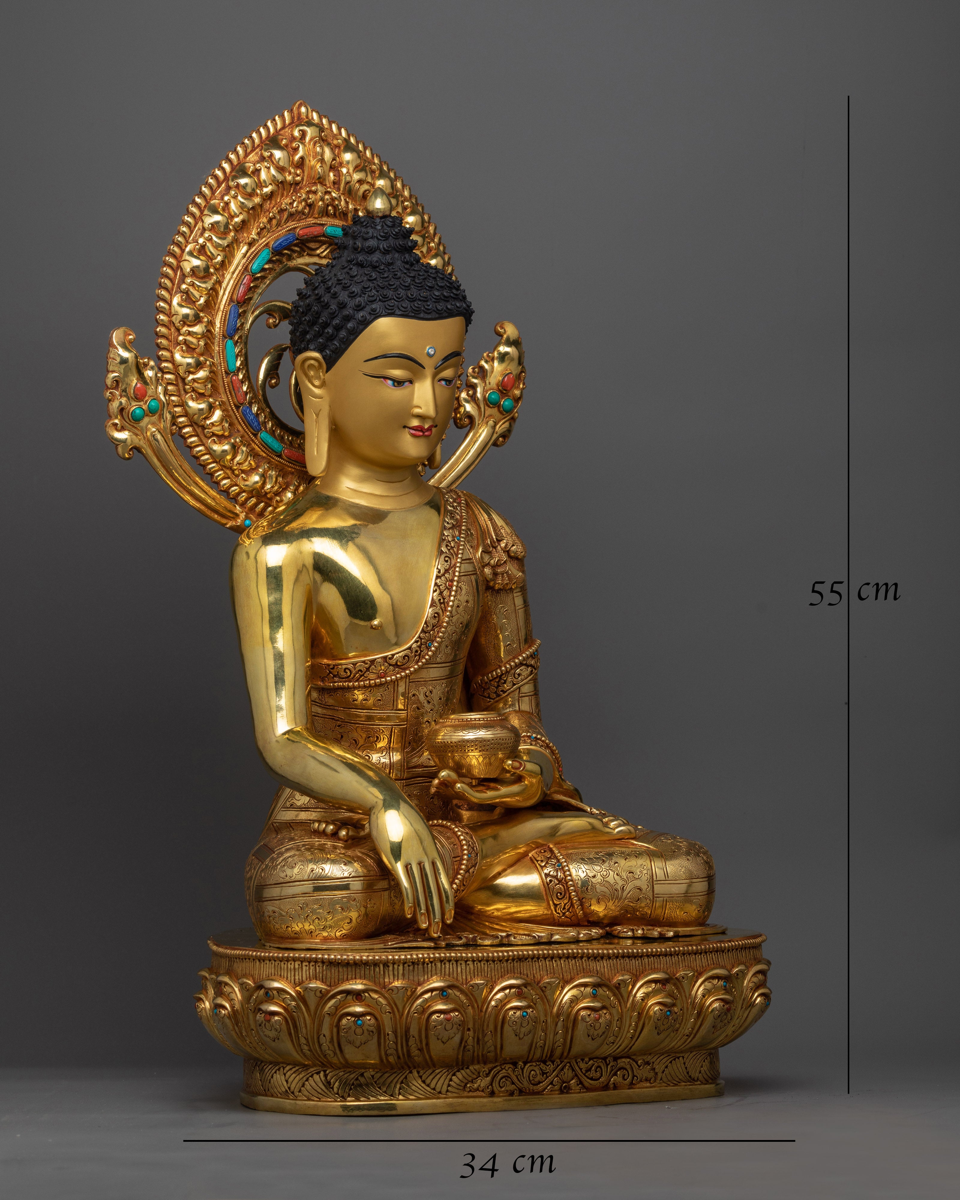 shakyamuni-buddha Triple layer gold coated statue