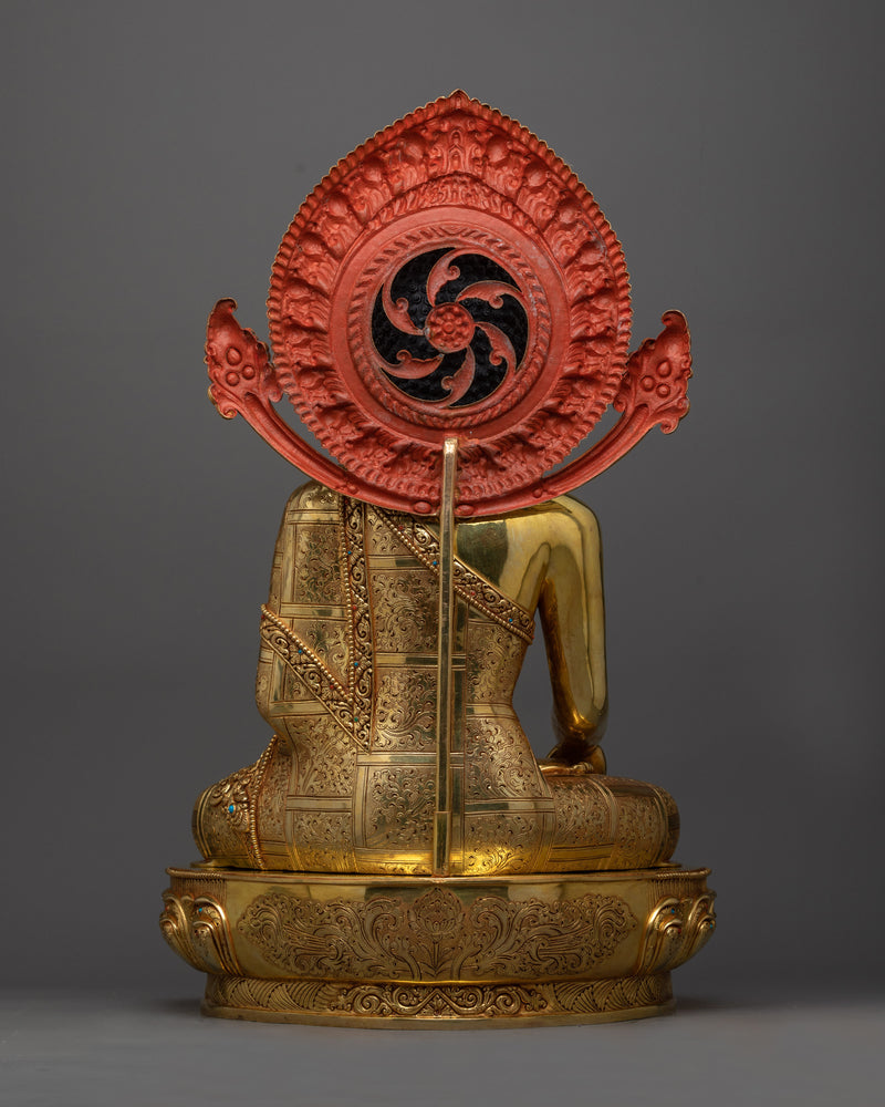 Triple-Layer Gold-Coated Shakyamuni Buddha Statue | Radiance of Enlightenment