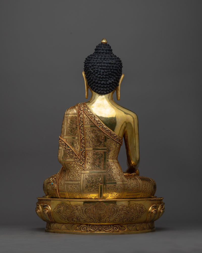 Triple-Layer Gold-Coated Shakyamuni Buddha Statue | Radiance of Enlightenment
