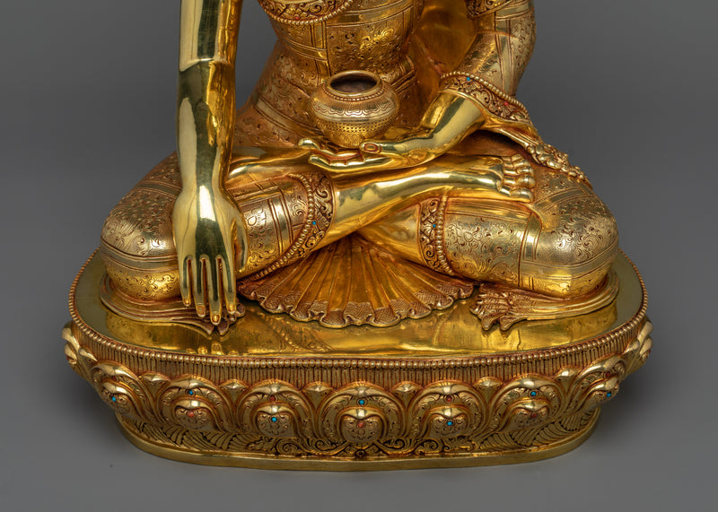 Triple-Layer Gold-Coated Shakyamuni Buddha Statue | Radiance of Enlightenment