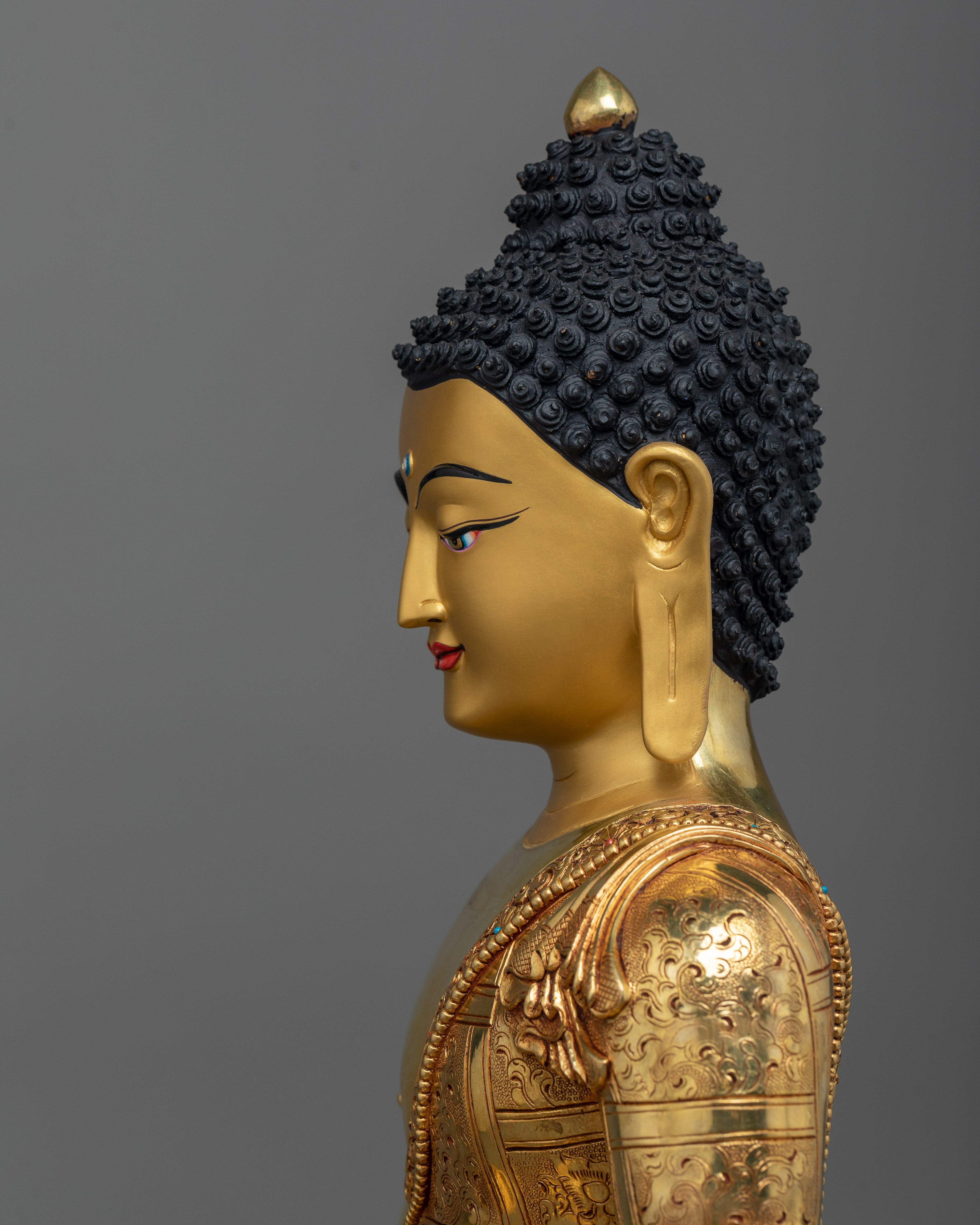 Triple-Layer Gold-Coated Shakyamuni Buddha Statue | Radiance of Enlightenment