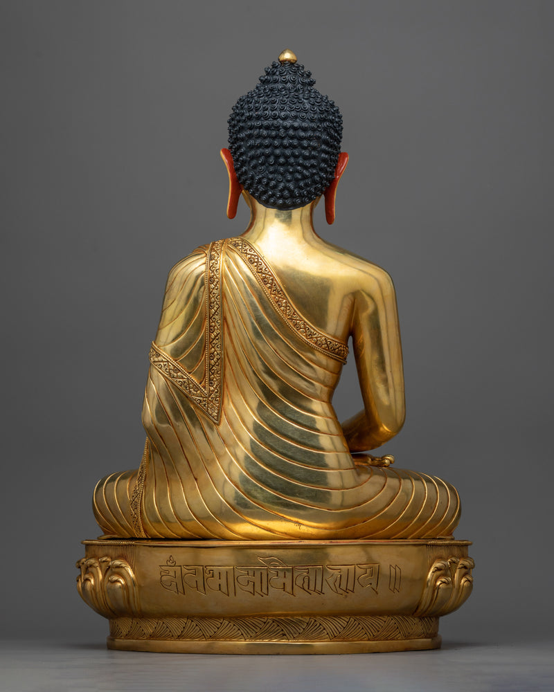 Amitabha Buddha Copper Sculpture | 24k Gold Coated Buddhist Statue
