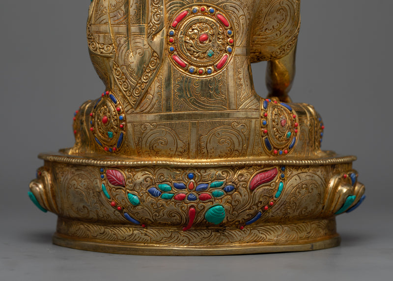 Shakyamuni Buddha Statue in 24K Gold | Beacon of Enlightenment