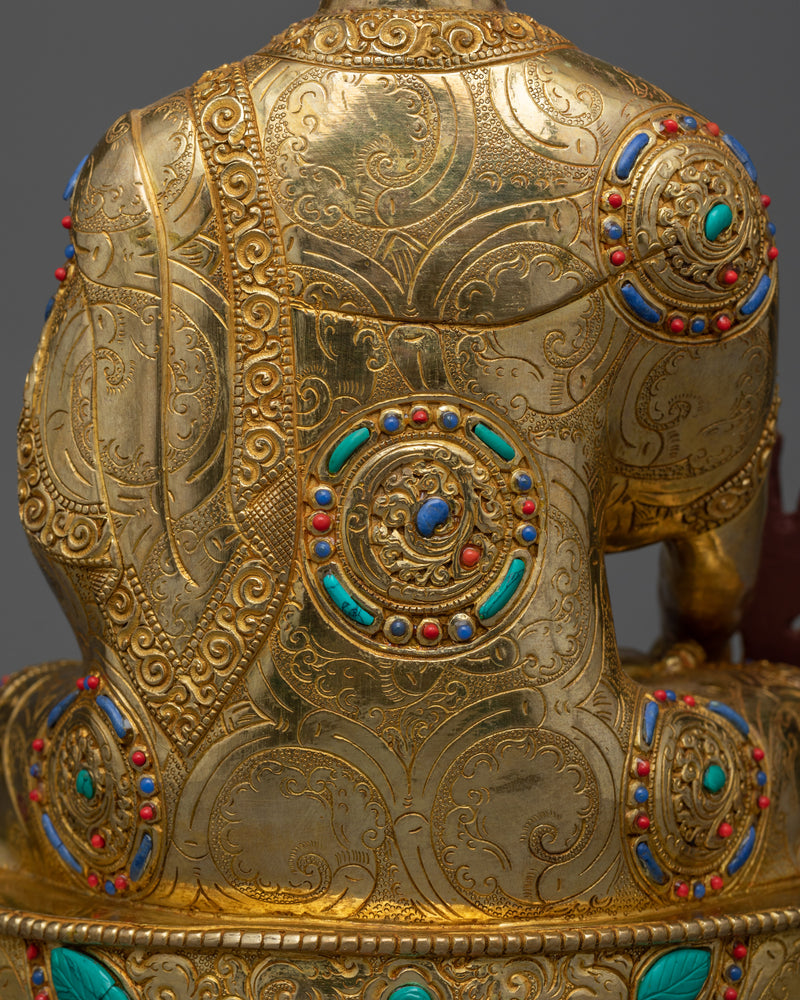 The Buddha of Medicine Bhaisajyaguru in 24K Gold | Sanctuary of Healing