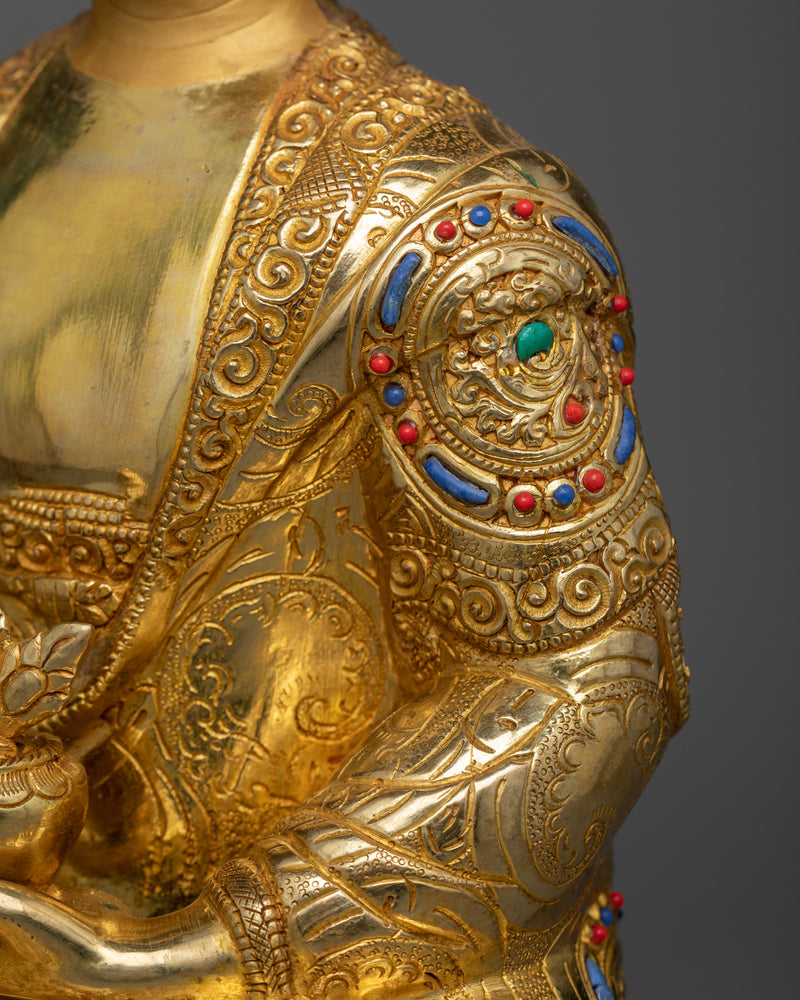 The Buddha of Medicine Bhaisajyaguru in 24K Gold | Sanctuary of Healing