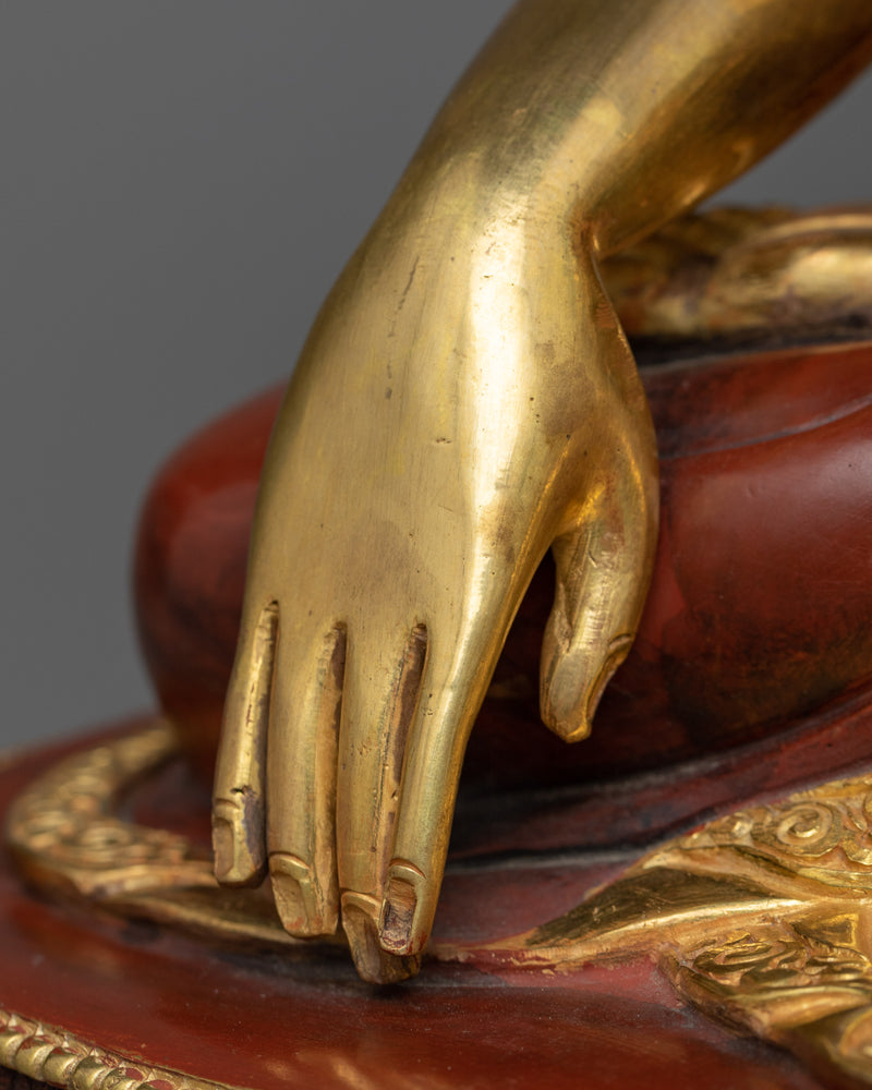 Sculpture of the Historical Buddha | Timeless Wisdom in Gold and Oxidized Copper